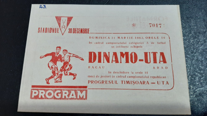 program UTA - Dinamo Bacau