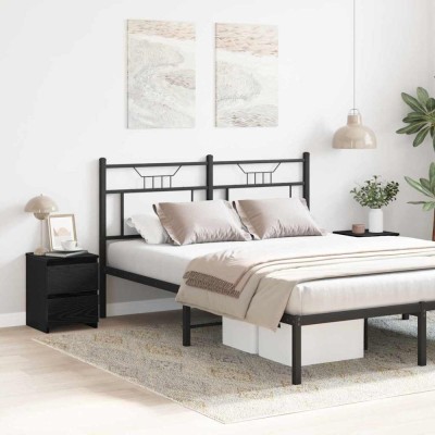 vidaXL Dulap de noapte cu sertar 2 pcs Stejar negru 30 x 30 x 40 cm foto
