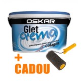 Glet crema Oskar pe baza de colagen interior 15 kg + Trafalet Hardex Rolputz 18 uz general poliamida rola de 18 cm diametru 48 mm