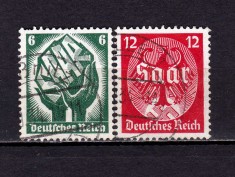 ✅ (S42) Germania Reich 1934 &quot;Referendum - alipirea Saar &quot; serie completa Michel 544/545, stampilate
