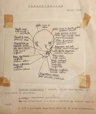 RAR Manuscris PRESOPUNCTURA &amp;ndash; Sabin Ivan Text batut la masina. Ilustratii de mana pe hartie calc. Format 21x30cm Stare conform poze foto