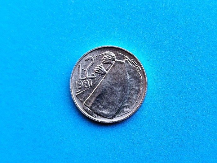 2 Lire 1981 San Marino-UNC-RAR-in realitate arata bine!