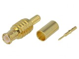 Mufă MCX tată drept 50&Omega; crimpat PTFE aurit