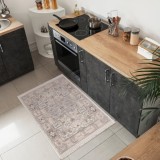 Covor living / dormitor Sakura 55001-C4E-J, 80 x 120 cm, clasic, poliester, bej + crem + gri, dreptunghiular