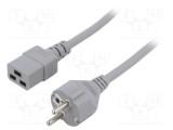 Cablu alimentare LIAN DUNG 3x1,5mm&sup2; 3m CEE 7/7 - IEC C19 PVC gri