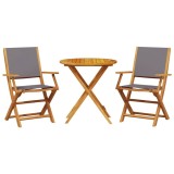 Cumpara ieftin Set mobilier bistro, 3 piese, textil antracit/lemn masiv