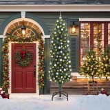 vidaXL Brad de Crăciun artificial Verde 210 cm PVC și oțel și plastic 3394955