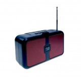 Boxa portabila radio cu lanterna, incarcare solar si electric, Bluetooth, USB, Cititor Card : Culoare - rosu, Universala, Oem