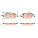 Set placute frana fata TRW, Audi Q3, 2019-; VW Arteon, 2017-, Caddy, 2015-, Golf VII, 2012-, Passat, 2014-, Tiguan, 2016-, Fata; Pt. numar PR : 1ZL;