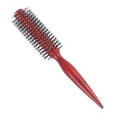 Perie rotundă de coafat din lemn cu peri pentru masaj scalp