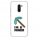 Husa compatibila cu Xiaomi Pocophone F1 Silicon Gel Tpu Model Minecraft Miner