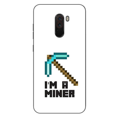 Husa compatibila cu Xiaomi Pocophone F1 Silicon Gel Tpu Model Minecraft Miner foto