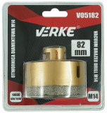 Cumpara ieftin Carotă diamantată VERKE 82 mm M14 pentru piatră, gresie, plăci ceramice și beton, model V05182
