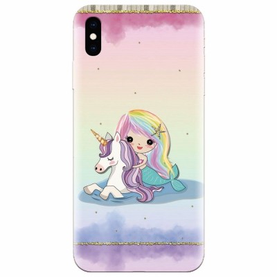 Husa silicon pentru Apple Iphone X, Mermaid Unicorn Play foto