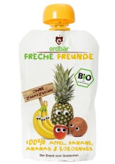 Piure de Mere, Banane, Ananas si Cocos Bio Erdbar 100gr foto