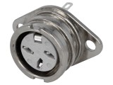 Soclu DIN mamă 3 pini 180&deg; argintat 34V 2A