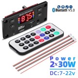 Modul mp3+ semnal amplificator 2 x 30w cu slot sd usb bluetooth+cadou baterie