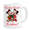 Cana alba personalizata Craciun Fericit, Te iubesc, INOVATIX&reg;. 330ml, Oem