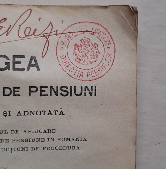 Legea generală de pensiuni (comentată) &ndash; Mihail Șeteanu &ndash; Minerva, București 1912 &ndash; ștampilă