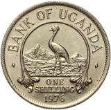 Cumpara ieftin Moneda exotica 1 SHILLING - UGANDA, anul 1976 *cod 5227 = UNC, Africa, Cupru-Nichel