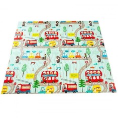 Covor de joaca termoizolant cu 2 fete, din spuma, pliabil, Trafic, 200 x 150 cm