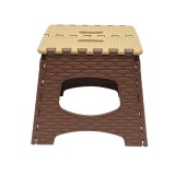 Scaun pliabil din plastic crem-maro, 286x325x270mm, pentru sezut si utilizare in casa, camping sau activitati mobile