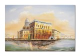 Cumpara ieftin Tablou Pictat Manual Ulei 3D Gondola Venetia 90x60cm, Panza pe Sasiu, Efect Cutit, Arta Decorativa, Livrare Gratuita