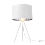 Lampa de masa Metz 1 x E14 alb/argintiu cu trei picioare [lux.pro] HausGarden Leisure