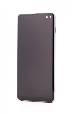 LCD Samsung Galaxy S10+, G975, Prism White + Rama, foto