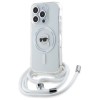 Husa MagSafe pentru Apple iPhone 16 Pro, Karl Lagerfeld, IML Crossbody Karl&#039;s Head, Transparenta