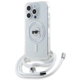 Husa MagSafe pentru Apple iPhone 16 Pro, Karl Lagerfeld, IML Crossbody Karl&#039;s Head, Transparenta