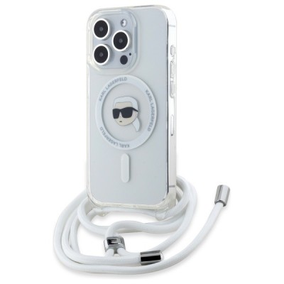 Husa MagSafe pentru Apple iPhone 16 Pro, Karl Lagerfeld, IML Crossbody Karl&amp;#039;s Head, Transparenta foto