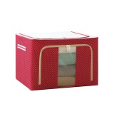 Cutie de depozitare pliabil&Auml;, 24l, p&Atilde;&cent;nz&Auml; oxford, cadru metalic, fermoar bidirec&Egrave;ional, fereastr&Auml; transparent&Auml;, design cu buline, 40x30x20 cm, ro