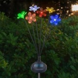 Lampa solara tip stick cu buchet de flori colorate, 73 cm, CMCLASS