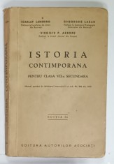 ISTORIA CONTIMPORANA , PENTRU CLASA VII -A SECUNDARA de SCARLAT LAMBRINO ...GHEORGHE LAZAR , 1935