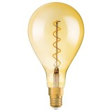 Bec LED decorativ vintage Osram Edison Fil Gold clasic A160 E27 4 W 300 lm lumina calda 2000 K, dimabil