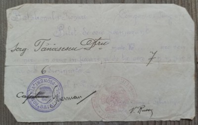 Bilet de voie permanent Batalionul I Pionieri, Compania I Telegrafie foto