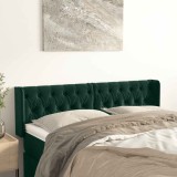 vidaXL Tăblie de pat cu aripioare verde &icirc;nchis 163x16x78/88 cm catifea 3119161