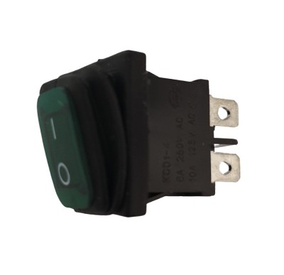 Intrerupator Rocker dreptunghiular SPDT ON-OFF Verde cu led 250V 6A IP55 KCD1-4 foto