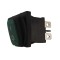Intrerupator Rocker dreptunghiular SPDT ON-OFF Verde cu led 250V 6A IP55 KCD1-4
