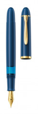 Stilou Classic M120 M, Cu Piston, Penita Din Otel Inoxidabil, Accesorii Placate Cu Aur, Corp Iconic Blue Pelikan foto