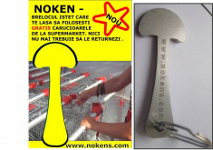 NOKEN - breloc cheie universala retractabila pentru carucior supermarket foto