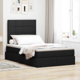 vidaXL Pat cu storage cu saltea Negru 120 x 200 cm Piele artificială 3371774