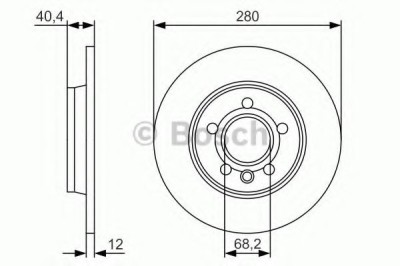 Disc frana VW TRANSPORTER IV bus (70XB, 70XC, 7DB, 7DW, 7DK) (1990 - 2003) BOSCH 0 986 479 R91 foto