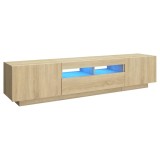 Cumpara ieftin Comoda TV cu lumini LED, stejar sonoma, 180x35x40 cm