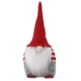 Ornament de craciun spiridus, caciula rosie impletita, flippy, material textil, 25 cm, multicolor