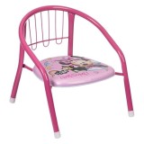 Scaun Metalic Roz pentru Copii, cu Model Minnie, 36x35x36 cm