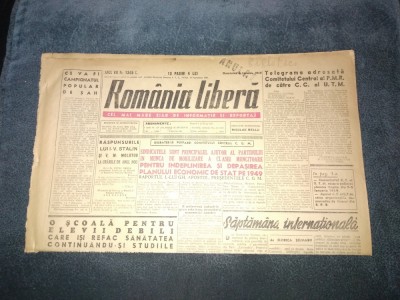 ZIARUL ROMANIA LIBERA 8 IANUARIE 1949 foto