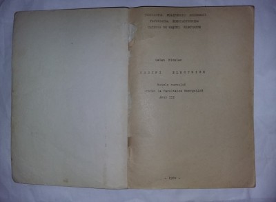 Carte veche,Masini electrice,galan nicolae,1981,pentru uzul studentilor,T.GRATUI foto