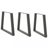 Picioare Masa Otel Antracit V, 80cm, 3 buc - Set Picioare Metalice Birou/Cafea, Ajustabile, Moderne